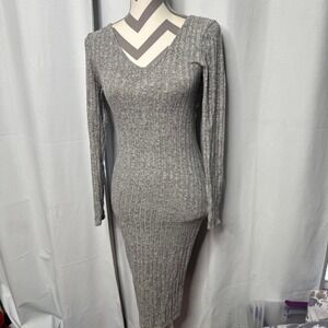 For The Thrill Of It Midi Dress - Heather Grey